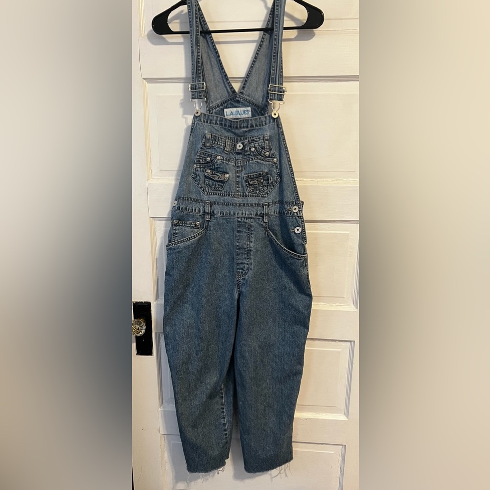 Vintage 90s LA Blues Medium Cotton Overalls Denim